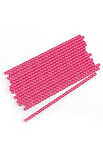 White Polka Dot Print Paper Straws Set of 75