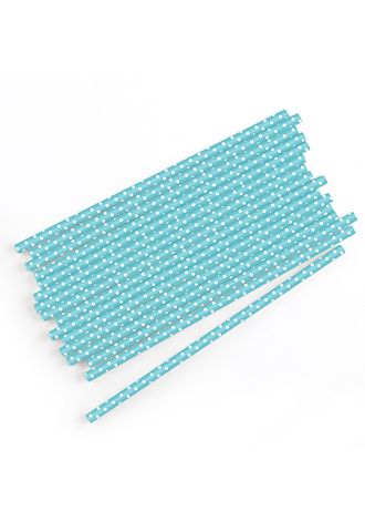 White Polka Dot Print Paper Straws Set of 75