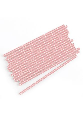 White Polka Dot Print Paper Straws Set of 75