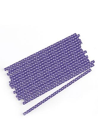 White Polka Dot Print Paper Straws Set of 75