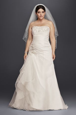 A-Line Wedding Dress with Appliques and Ruching