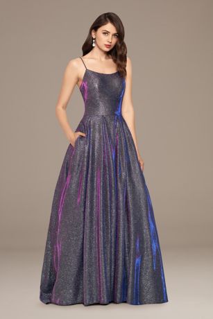 Accordion Pleat Satin A-Line Dress