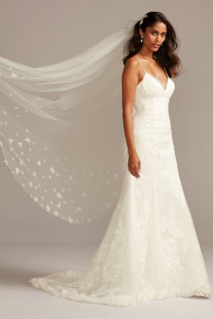 As Is Floral Lace Spaghetti-Strap Wedding Dress