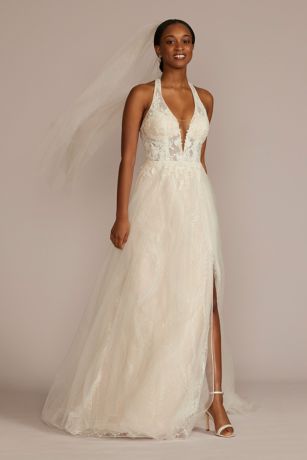 As Is Lace Applique Halter A-Line Wedding Dress