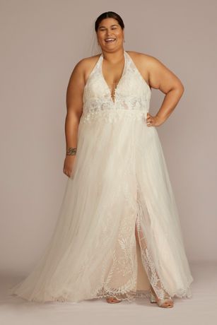 As Is Lace Halter A-Line Plus Wedding Dress