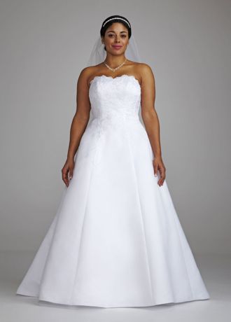 Aline Gown with Beaded Lace and Scalloped Neckline