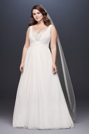 As Is Chiffon V-Neck Tank Wedding Dress