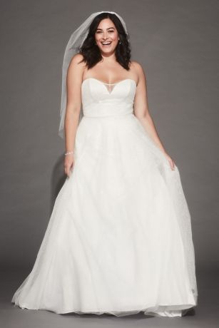 As Is Gradient Glitter Plus Size Wedding Dress