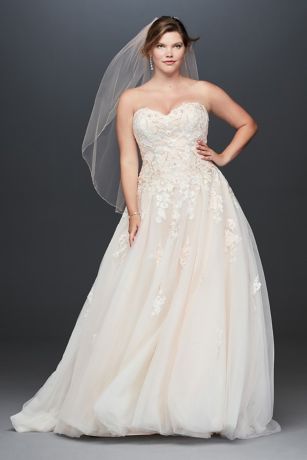 As Is Lace Applique Plus Size Wedding Dress