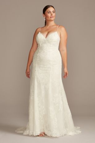 As Is Floral Applique Plus Size Wedding Dress