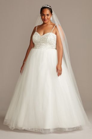 As Is Floral Bodice Plus Size Wedding Dress