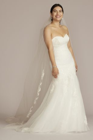 As Is Lace Up Back Strapless Mermaid Wedding Dress