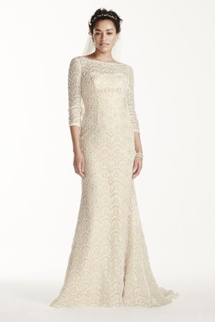 As - Is Beaded Lace 3/4 Sleeved Wedding Dress