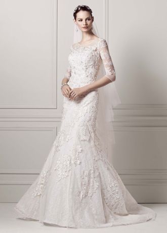 3/4 Sleeve Lace Trumpet Gown