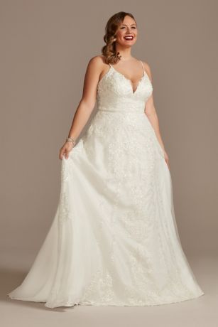 As Is Lace Applique Tulle Plus Size Wedding Dress