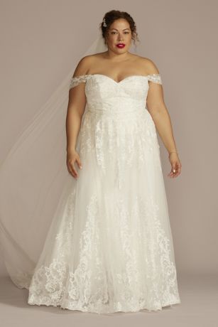 As Is Lace Wedding Dress with Removable Sleeves