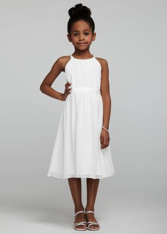 As Is High-Neck Tea Length Flower Girl Dress