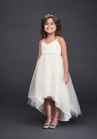 As Is High-Low Flower Girl Dress with Belt