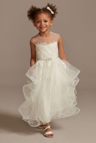 As Is Cap Sleeve Horsehair Skirt Flower Girl Dress