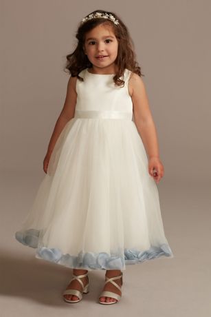 As Is Flower Girl Dress with Colored Petals