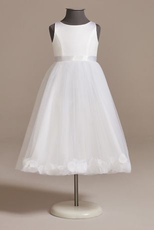 As Is Flower Girl Dress with Colored Petals