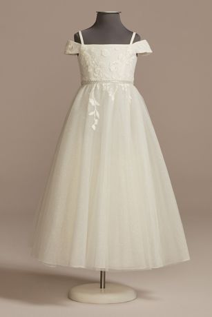 As Is Organza Flower Girl Dress with Applique