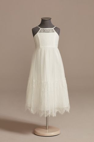 As Is Lace Flower Girl Dress with Keyhole Back