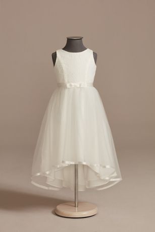 As Is Lace and Tulle High-Low Flower Girl Dress