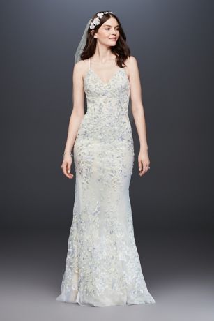 As Is Beaded Lace Sheath Wedding Dress