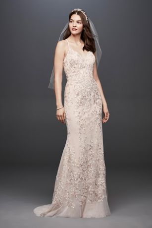 As Is Beaded Lace Sheath Wedding Dress