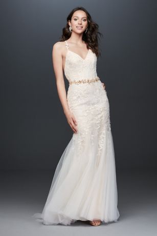 As Is Cross-Back Lace Mermaid Wedding Dress