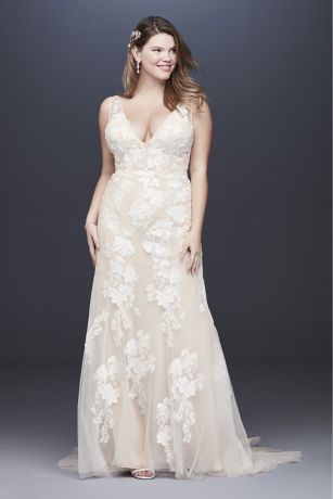 As Is Deep V Plus Size Wedding Gown