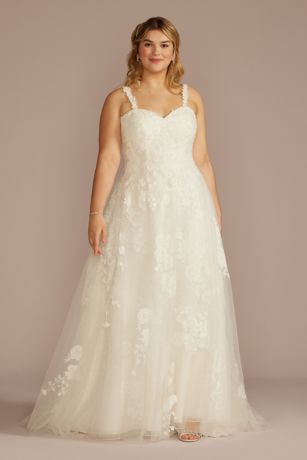 As Is Layered Floral Applique A-Line Wedding Dress