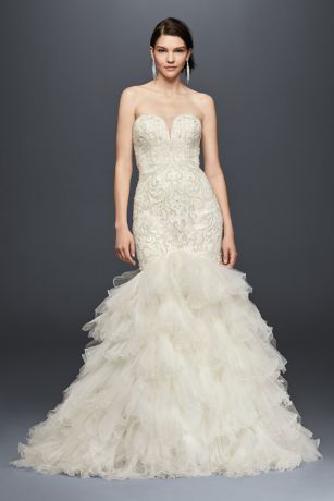 As Is Beaded Wedding Dress with Tulle Skirt