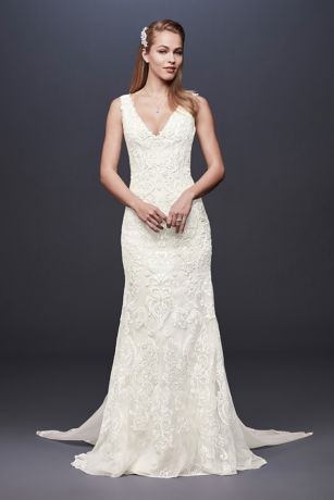 As Is Illusion Bodice Lace Lined Wedding Dress