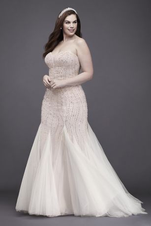 As Is Beaded iWedding Dress with Trumpet Skirt