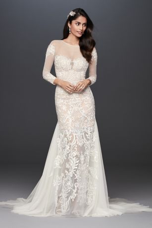 As Is Illusion Applique and Tulle Wedding Dress