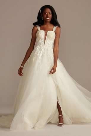 As Is Removable Straps Tulle Wedding Dress