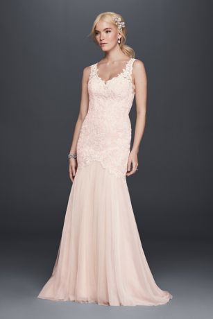 As Is Petite Beaded Venice Scalloped Wedding Dress