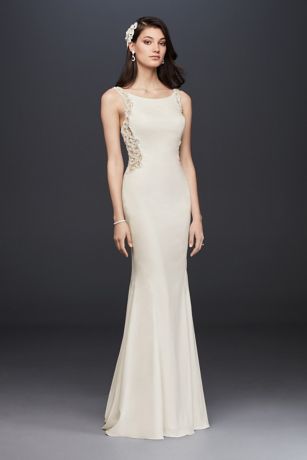 As Is Beaded and Crepe Petite Wedding Dress