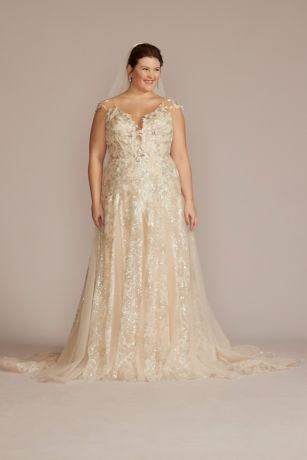 As Is Illusion Embellished Wedding Gown