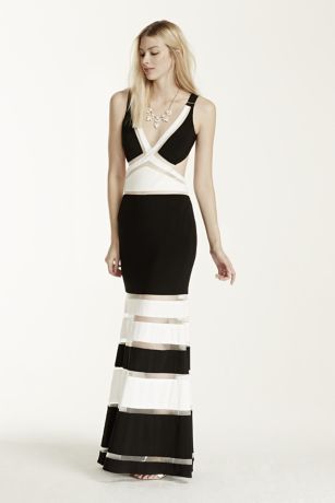 All Over Illusion Band Jersey Dress