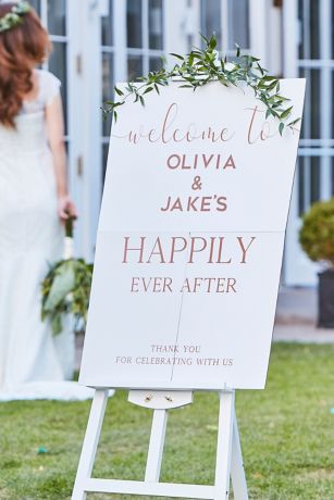 Wedding Welcome Sign and Rose Gold Stickers