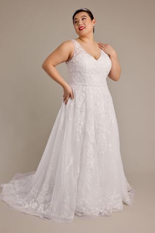 Allover Beaded Tank A-Line Wedding Dress