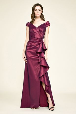 Valery Stretch-Taffeta Off-the-Shoulder Gown