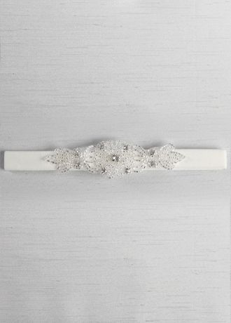 Velvet Elastic Garter with Rhinestone Applique