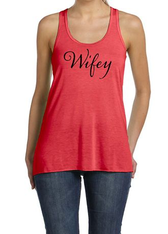 Wifey Flowy Racerback Tank Top