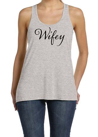 Wifey Flowy Racerback Tank Top