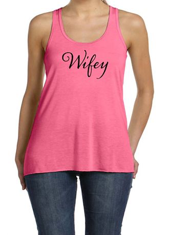 Wifey Flowy Racerback Tank Top