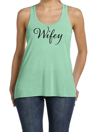 Wifey Flowy Racerback Tank Top